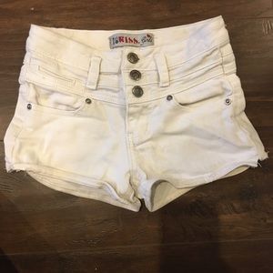 White denim shorts